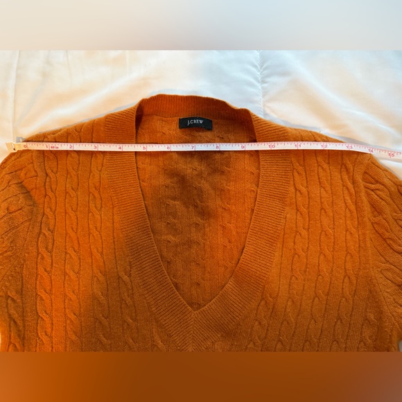 Women’s J.Crew Orange V-Neck Sweater - Picture 4 of 6
